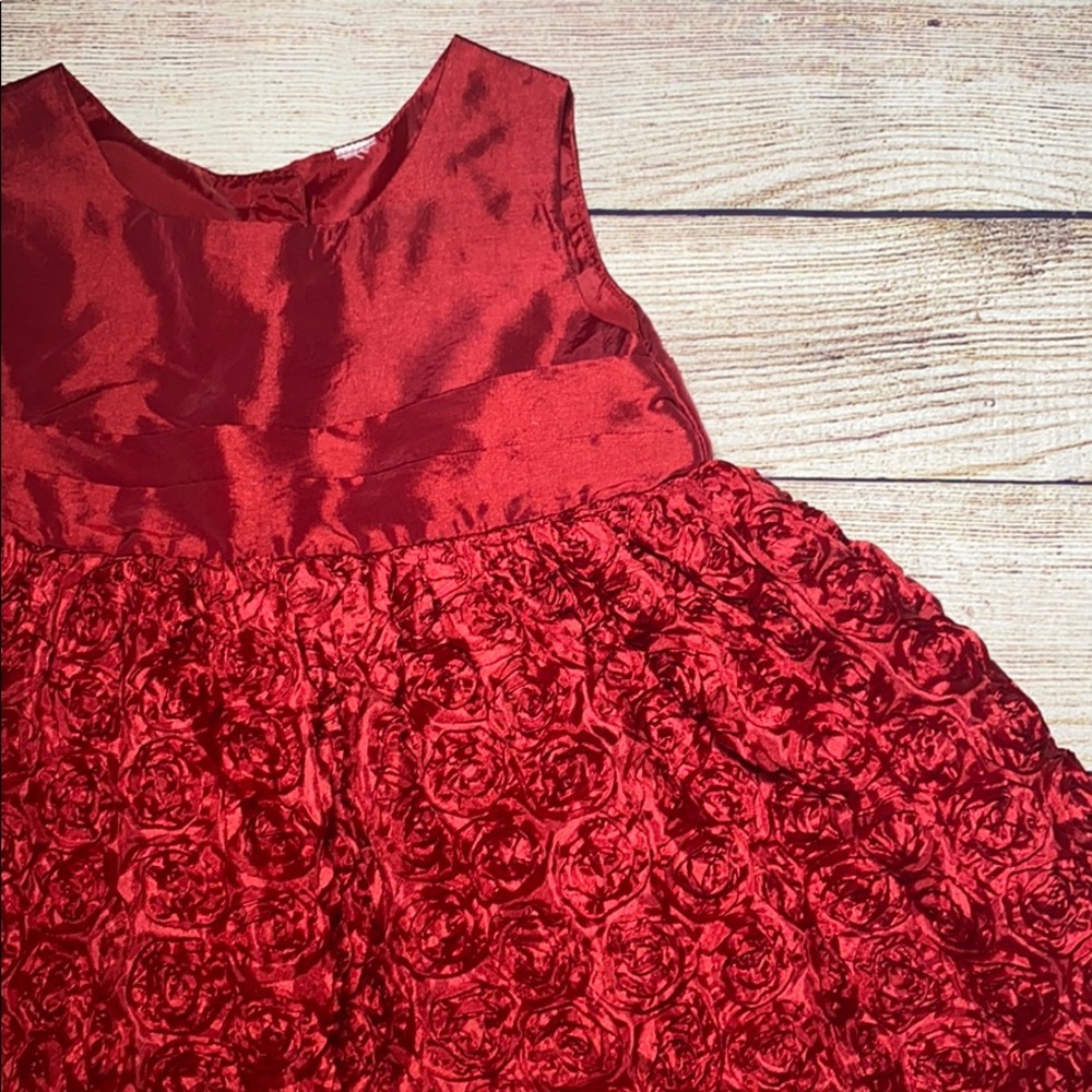 Adorable Red Flower Holiday Dress - Picture 2 of 7